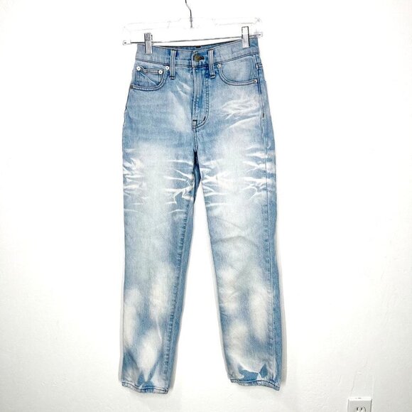 Madewell The Perfect Vintage Jean Light Wash Size 23 Bleached Tie Dye Denim - Picture 3 of 11